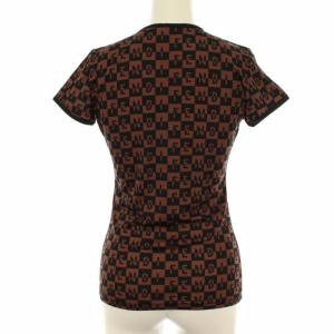 FENDI ブロックチェックロゴTシャツ 40 ブラウン