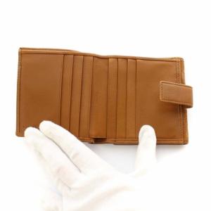 LOEWE 財布 二つ折り スエード Wホック ダブルホック ロゴ ブラウン