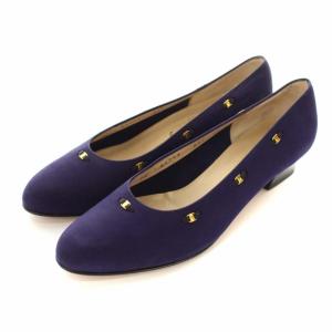 ヴァラ金具パンプス 6.5 C パープル