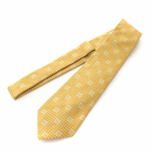 FENDI イタリア製 ネクタイ レギュラータイ シルク100% 総柄 ズッカ柄 イエロー