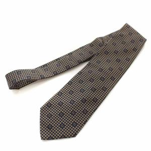 FENDI イタリア製 ネクタイ レギュラータイ シルク100% 総柄 ズッカ柄 ブラウン系