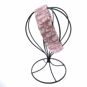 Christian Dior トロッター ロゴシルクヘアバンド ピンク