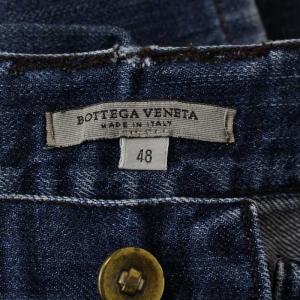 BOTTEGA VENETA デニムパンツ ジーンズ ストレート ボタンフライ 金ボタン 48 ネイビー