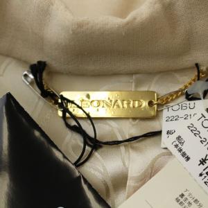 LEONARD テーラード ジャケット シングル 背抜き 金プレート 11 ベージュ
