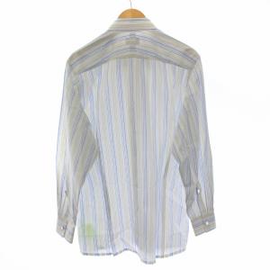 HERMES ワイシャツ 長袖 ストライプ 43 L ホワイト