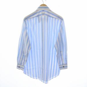 HERMES ワイシャツ 長袖 ストライプ 43 L ホワイト