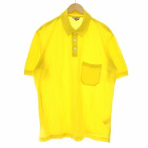 Hロゴ刺繍ポロシャツ L イエロー