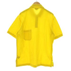 HERMES Hロゴ刺繍ポロシャツ L イエロー