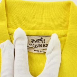 HERMES Hロゴ刺繍ポロシャツ L イエロー