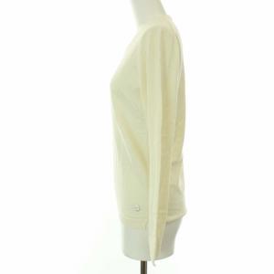 Loro Piana ニット 長袖 ハイゲージ ロゴプレート クルーネック 38 M アイボリー