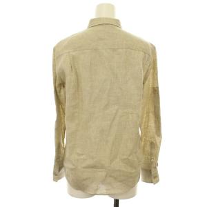 Loro Piana リネン比翼ボタンシャツ36 ベージュ