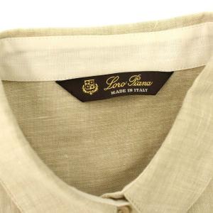 Loro Piana リネン比翼ボタンシャツ36 ベージュ