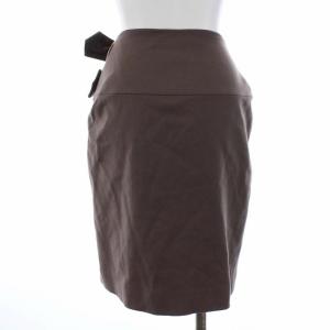 Christian Dior ラップスカート タイトスカート ひざ丈 ベルト ブラウン