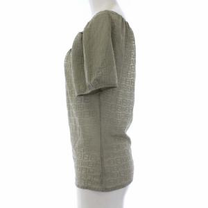 FENDI イタリア製 mare カットソー 半袖 ズッカ柄 シアー シースルー 44 XL グレー