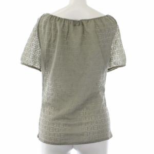 FENDI イタリア製 mare カットソー 半袖 ズッカ柄 シアー シースルー 44 XL グレー