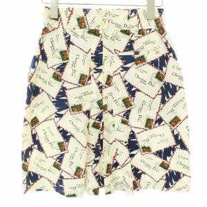 Christian Dior SPORTS ヴィンテージ ロゴプリントフレアミニスカート M ホワイト