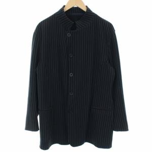 ジャケット アウター シングル 5B ストライプ ウール M ブラック グレー