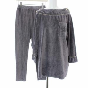 セットアップ ルームウェア カットソー プルオーバー ボートネック 長袖 ロゴ刺繍