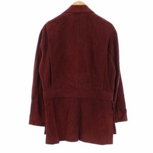 RALPH LAUREN チェスターコート アウター ロング ミドル丈 USA製 スエード ラムスキン 6 L ボルドー 赤 レッド
