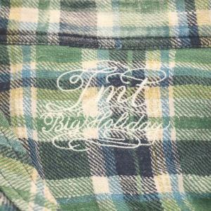 TMT L/SL PREMIUM CHECK SHIRT ネルシャツ 長袖 M グリーン ブルー ホワイト