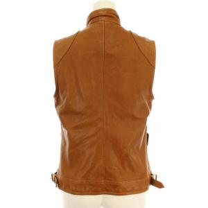 RALPH LAUREN タグ付き ベスト ラムレザー 羊革 ワーク 6 ブラウン