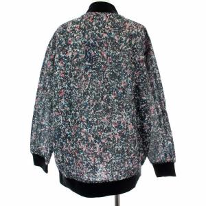 adidas Originals ロング ボンバージャケット 小花柄 M 黒 白 赤