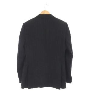 GIORGIO ARMANI テーラードジャケット ダブル ストライプ 総裏地 48 ブラック