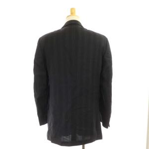 VERSACE セットアップ スーツ ジャケット ダブル 背抜き パンツ ストライプ 48 ネイビー