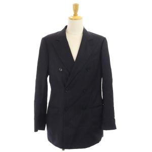 ARMANI COLLEZIONI スーツ セットアップ テーラードジャケット ダブル ストライプ パンツ スラックス 48 ネイビー