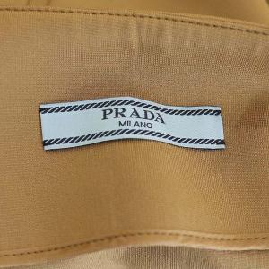 PRADA 2018年製 スカート フリル 膝丈 イレギュラーヘム ベルト付き 36 ベージュ