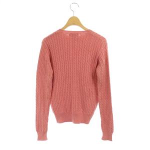 POLO SPORT ラルフローレン ケーブルニット セーター プルオーバー ロゴ刺繍 長袖 M ピンク