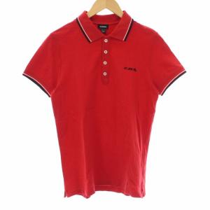 刺繍 ポロシャツ 半袖 ロゴ コットン100％ レッド