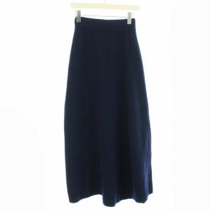 19AW サルエルパンツ アシンメトリー ニット 36 ネイビー