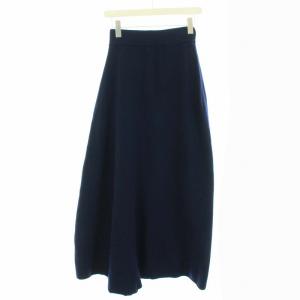 ENFOLD 19AW サルエルパンツ アシンメトリー ニット 36 ネイビー