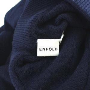 ENFOLD 19AW サルエルパンツ アシンメトリー ニット 36 ネイビー