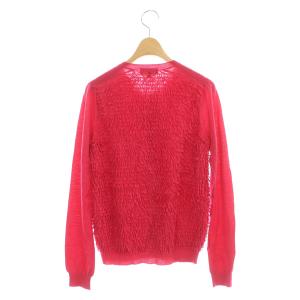 Drawer カシミヤシルクフリンジカーディガン ニット 切替 長袖 1 ピンク