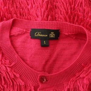 Drawer カシミヤシルクフリンジカーディガン ニット 切替 長袖 1 ピンク