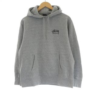 STUSSY パーカー スウェット ロゴ 裏起毛 M グレー EC