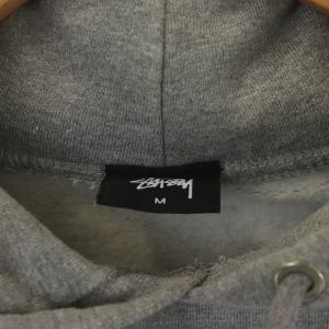 STUSSY パーカー スウェット ロゴ 裏起毛 M グレー EC