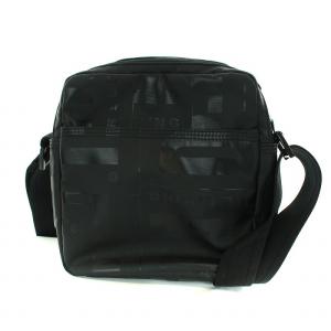 DIESEL ショルダーバッグ メッセンジャーバッグ ハンドバッグ ロゴ 総柄 コーティングキャンバス ブラック