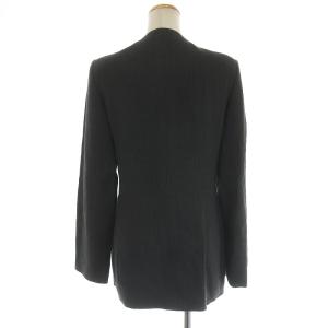GIORGIO ARMANI スーツ セットアップ ノーカラージャケット ダブル スラックス ウール 38 M チャコールグレー GY02