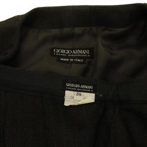 GIORGIO ARMANI スーツ セットアップ ノーカラージャケット ダブル スラックス ウール 38 M チャコールグレー GY02