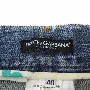 DOLCE&GABBANA 16CLASSIC ロゴプレートデニムパンツ 46 インディゴ
