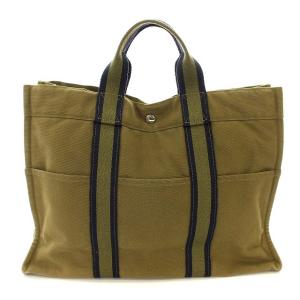 HERMES フールトゥ トートバッグ キャンバス カーキ