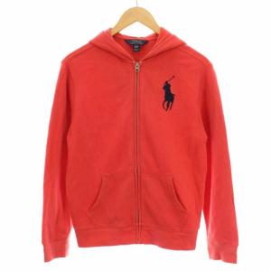 ジップアップパーカー ビッグポニー L レッド