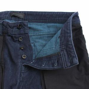 DIESEL BLACK GOLD デニムパンツ ジーンズ 異素材コンビ ベロ付きポケット W34 ネイビー TYPE-2619