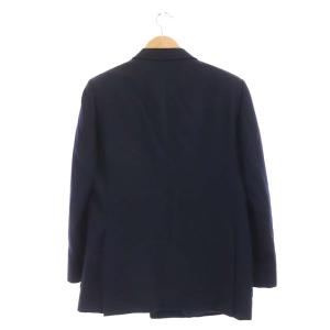 LANVIN テーラードジャケット ダブル 背抜き ロゴボタン M50-36 ネイビー