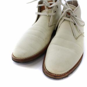 LOUIS VUITTON チャッカブーツ レースアップシューズ レザー 6.5 25.5cm アイボリー