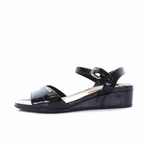 PRADA SPORT エナメルアンクルストラップサンダル ブラック
