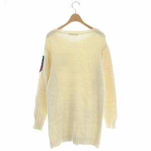 AVIREX ニット ワッペン S アイボリー